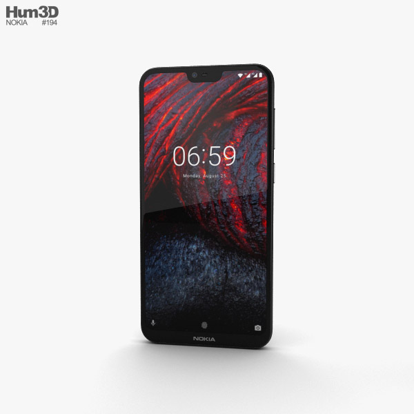 Nokia 6.1 Plus Preto Modelo 3d