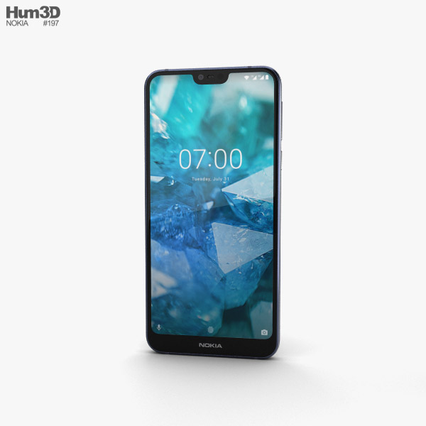 Nokia 7.1 Gloss Midnight Blue Modelo 3d
