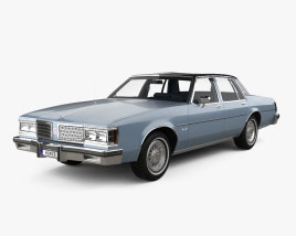 Oldsmobile Delta 88 sedan Royale with HQ interior and engine 1985 3D model
