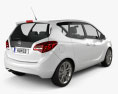 Opel Meriva B 2012 3D 모델  back view