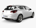 Opel Astra J 2011 3D 모델  back view