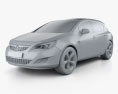 Opel Astra J 2011 3d model clay render