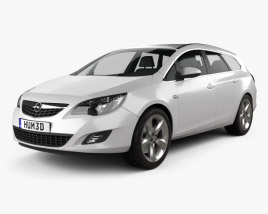 Opel Astra J Tourer 2011 Modello 3D