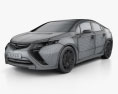 Opel Ampera 2014 3D模型 wire render