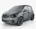 Opel Agila 2012 3d model wire render