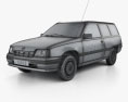 Opel Kadett E Caravan 3ドア 1991 3Dモデル wire render