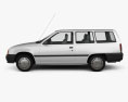 Opel Kadett E Caravan 3-door 1991 3d model side view