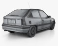 Opel Kadett E 해치백 3도어 1991 3D 모델 