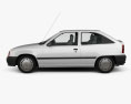 Opel Kadett E 掀背车 3门 1991 3D模型 侧视图