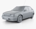 Opel Kadett E 해치백 3도어 1991 3D 모델  clay render