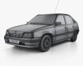 Opel Kadett E hatchback 5-door 1991 3d model wire render