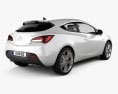 Opel Astra GTC 2014 3d model back view