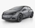 Opel Astra GTC 2014 3d model wire render