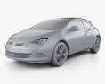 Opel Astra GTC 2014 3d model clay render
