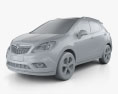Opel Mokka 2015 3d model clay render