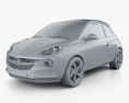 Opel Adam 2016 3d model clay render