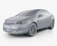 Opel Astra J sedan 2014 3d model clay render