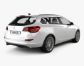 Opel Astra J sports tourer 2014 Modello 3D vista posteriore