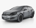 Opel Astra J sports tourer 2014 Modello 3D wire render