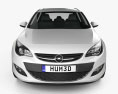Opel Astra J sports tourer 2014 Modello 3D vista frontale