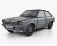 Opel Kadett City 1975 3D-Modell wire render