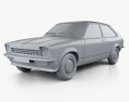 Opel Kadett City 1975 3D-Modell clay render