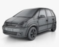 Opel Meriva (A) 2006 3D 모델  wire render