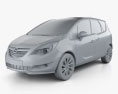 Opel Meriva (B) 2016 3d model clay render
