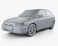 Opel Astra (F) 3-door GSi 1998 3d model clay render