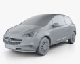 Opel Corsa (E) 3-door 2017 3d model clay render