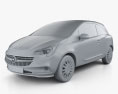 Opel Corsa (E) 3-door with HQ interior 2017 3d model clay render