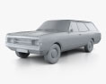 Opel Rekord (C) Caravan 1967 3d model clay render