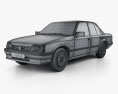Opel Rekord 1982 3D-Modell wire render