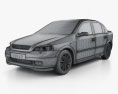 Opel Astra G liftback 2004 3D 모델  wire render