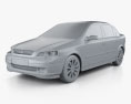 Opel Astra G liftback 2004 3D 모델  clay render