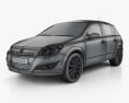 Opel Astra hatchback 2010 3d model wire render