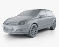 Opel Astra hatchback 2010 3d model clay render
