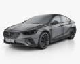 Opel Insignia GSi com interior 2017 Modelo 3d wire render