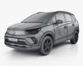 Opel Crossland 2022 3D-Modell wire render