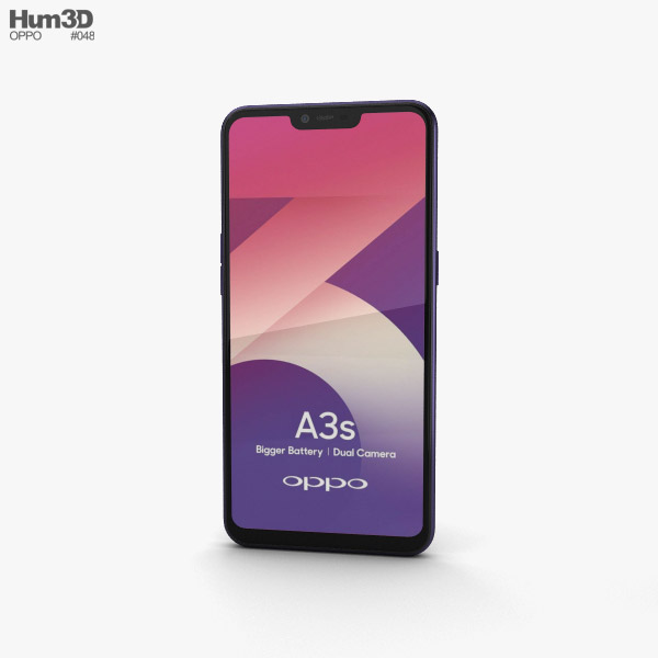 Oppo A3s Dark Purple Modèle 3D