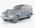Packard 110 Station Wagon (1900-1483) 1941 3d model clay render