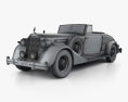 Packard Twelve Coupe ロードスター HQインテリアと 1936 3Dモデル wire render