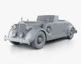 Packard Twelve Coupe Roadster with HQ interior 1936 3d model clay render