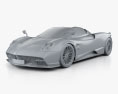 Pagani Huayra Roadster 2020 3d model clay render