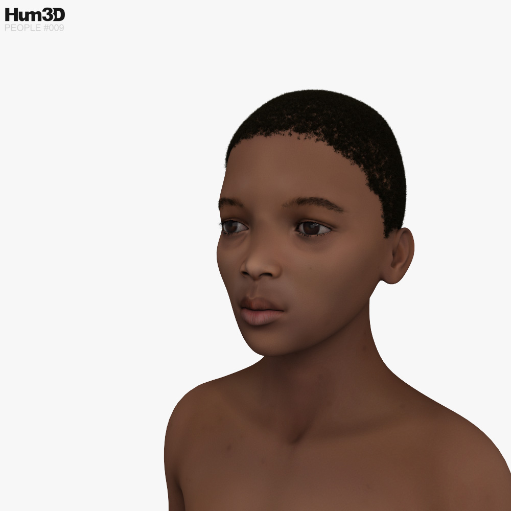 African-American Boy 3D model - Characters on Hum3D