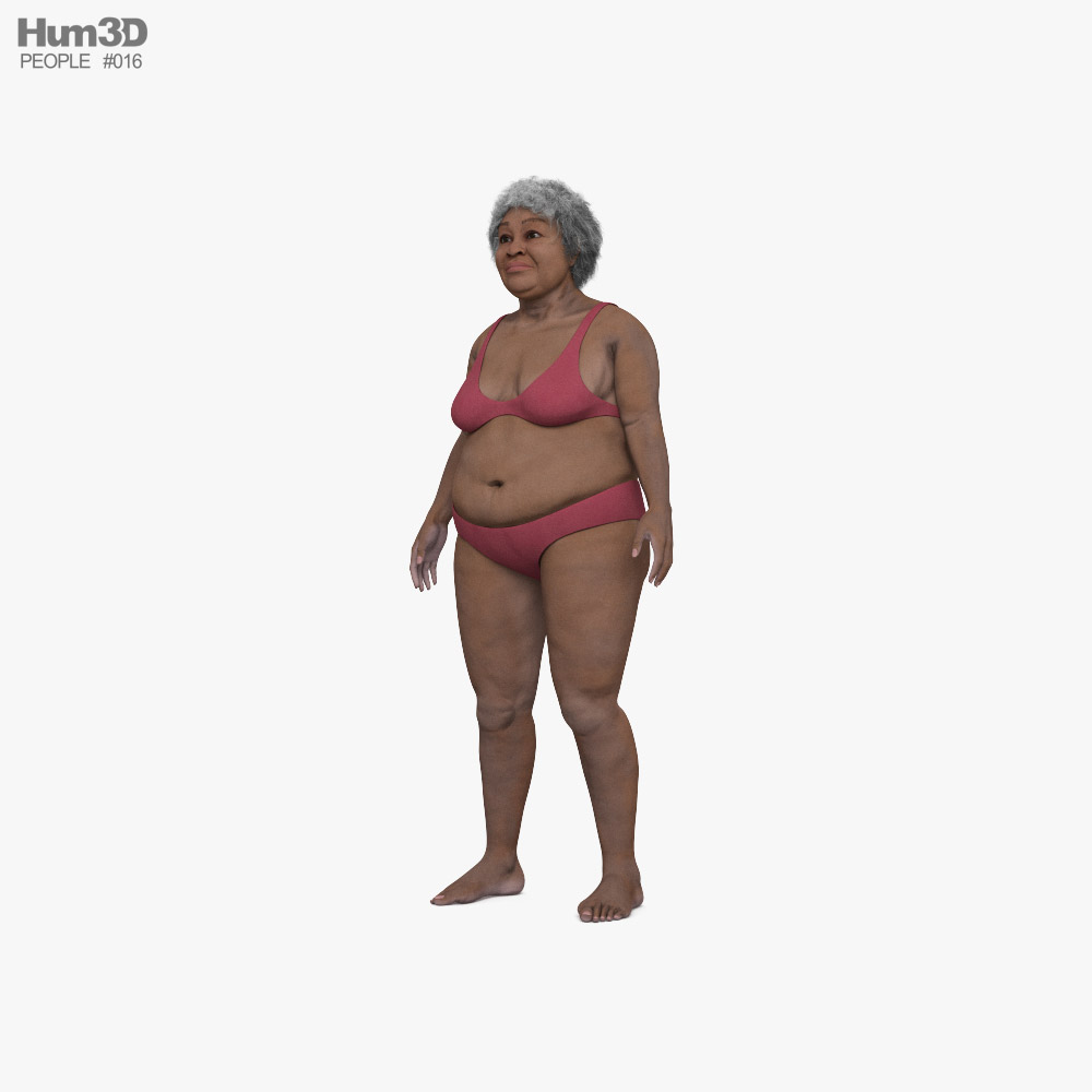 Senior donna afro-americana Modello 3D