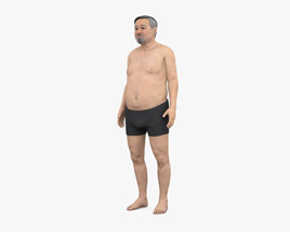 Senior Asian Man Modèle 3D