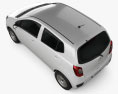 Perodua Axia 2017 3d model top view