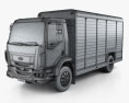 Peterbilt 210 箱式卡车 2008 3D模型 wire render