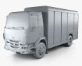 Peterbilt 210 箱型トラック 2008 3Dモデル clay render